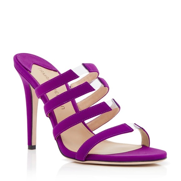 Tamara Mellon Slash 4” heel open toe with pvc panel strap in magenta Size 40.5 - Picture 2 of 9